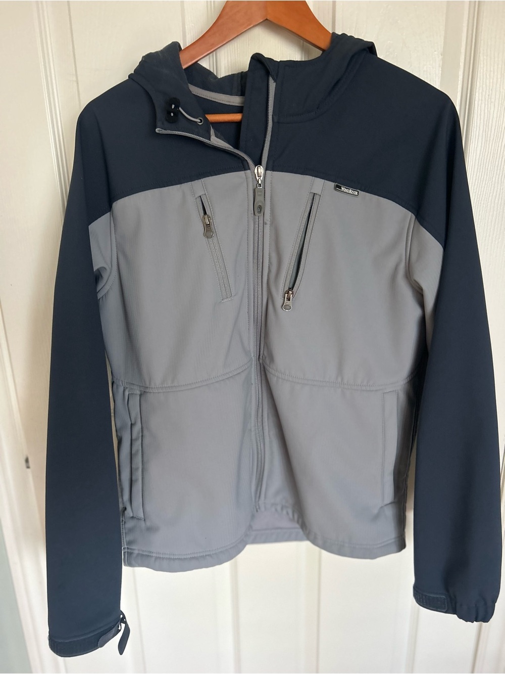 Men's Two-Tone Gray and Black Hooded Performance Jacket